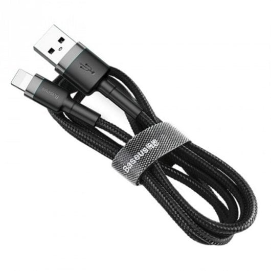 Kabel Baseus Cafule USB-A zu Lightning 1m 2.4A Nylon Schwarz/Grau