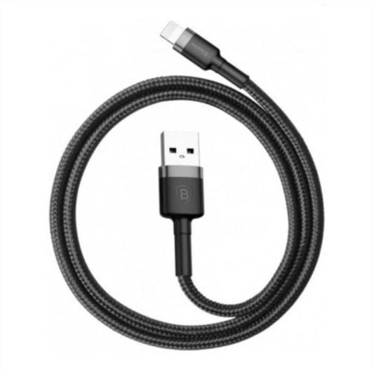 Kabel Baseus Cafule USB-A zu Lightning 1m 2.4A Nylon Schwarz/Grau