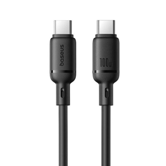 Cable Baseus Silky Series Fast Charging 100W 2m USB-C USB-C Silicona Negro