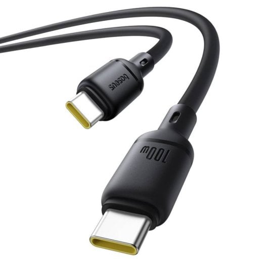 Cable Baseus Silky Series Fast Charging 100W 2m USB-C USB-C Silicona Negro
