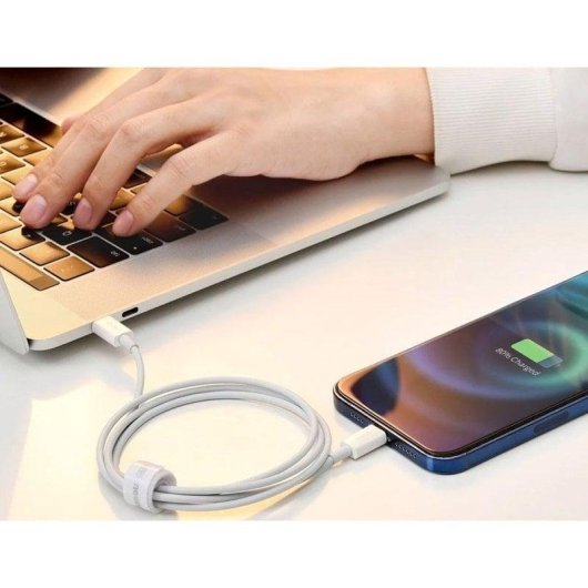 Kabel Baseus CALYS-A02 USB A Lightning 1 m 2.4A Schnellladefunktion Weiß