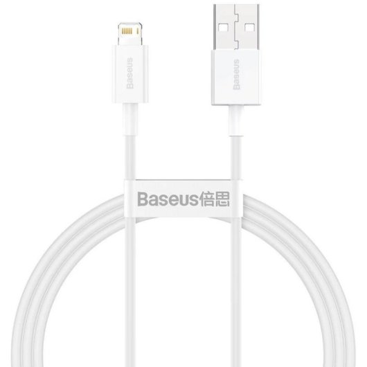 Kabel Baseus CALYS-A02 USB A Lightning 1 m 2.4A Schnellladefunktion Weiß