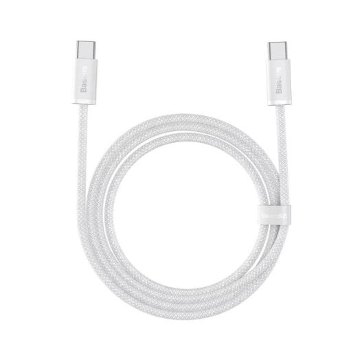 Cable USB-C Baseus Dynamic Series 2m Blanco 480Mbps PD 100W Trenzado E-Marker