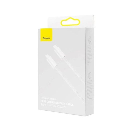 Cable USB-C Baseus Dynamic Series 2m Blanco 480Mbps PD 100W Trenzado E-Marker