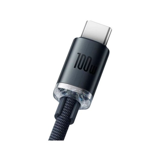 Cable Baseus CAJY000501 USB-A a USB-C 2m 100W 480Mbps trenzado negro