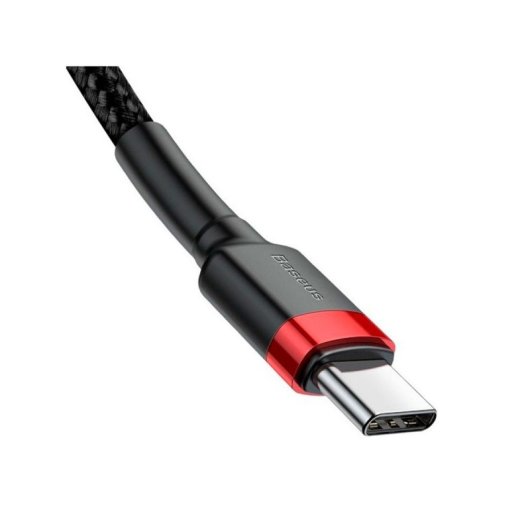 Cable Baseus Cafule USB-C a USB-C 2m 0,48 Gbit/s Trenzado Negro/Rojo