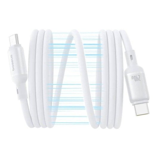 Cable Baseus Picogo Magnético USB-C 240W 1m Blanco autoenrollable