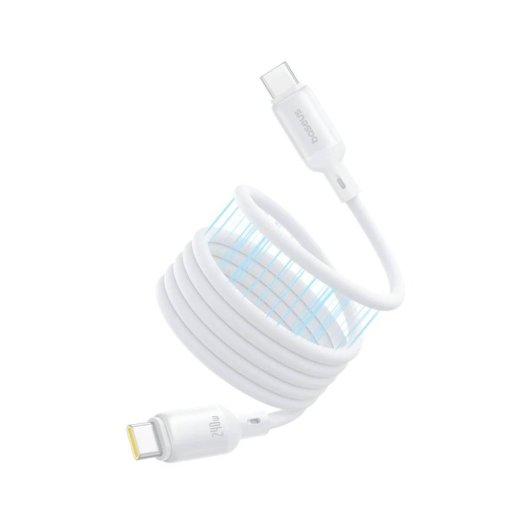 Cable Baseus Picogo Magnético USB-C 240W 1m Blanco autoenrollable carga rápida