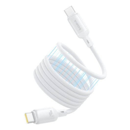 Cable Baseus Picogo Magnético USB-C 240W 1m Blanco autoenrollable