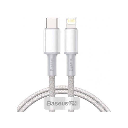 Cable Baseus CATLGD-02 USB-C a Lightning 1m 20W PD 480Mbps 5 núcleos Nylon Blanco