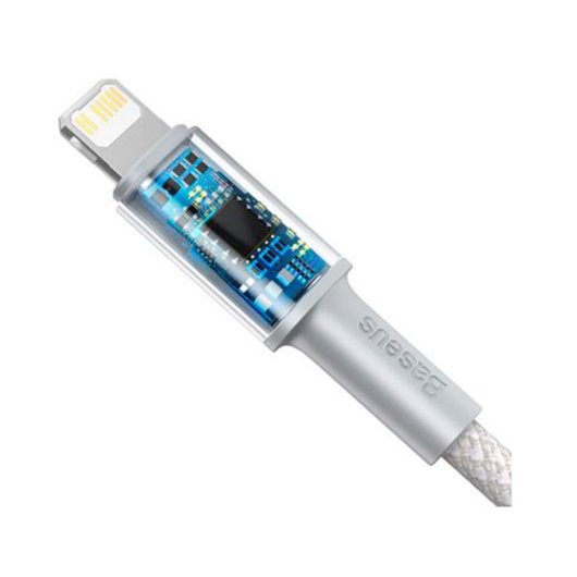 Cable Baseus CATLGD-02 USB-C a Lightning 1m 20W PD 480Mbps 5 núcleos Nylon Blanco