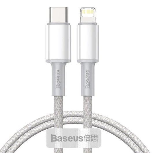 Kabel Baseus CATLGD-02 USB-C Lightning 1 m 20W Nylon Weiß