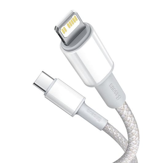 Kabel Baseus CATLGD-02 USB-C Lightning 1 m 20W Nylon Weiß