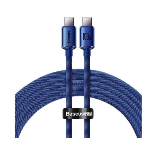 Baseus Crystal Shine Kabel CAJY000603 1,2m USB-C USB-C 100W Blau geflochten
