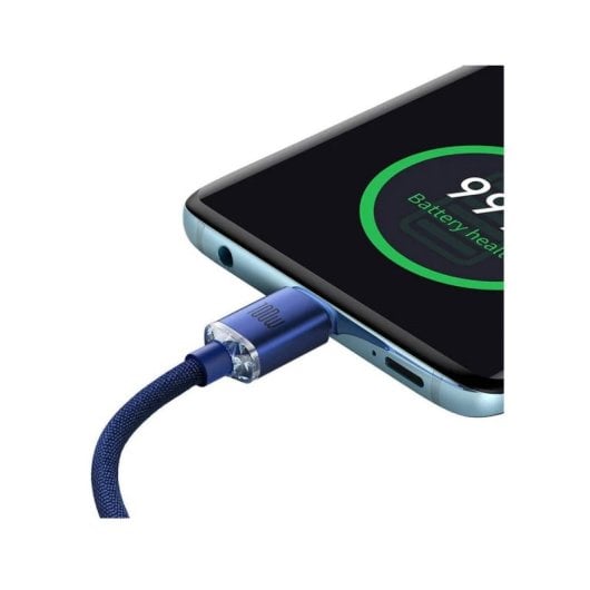 Baseus Crystal Shine Kabel CAJY000603 1,2m USB-C USB-C 100W Blau geflochten