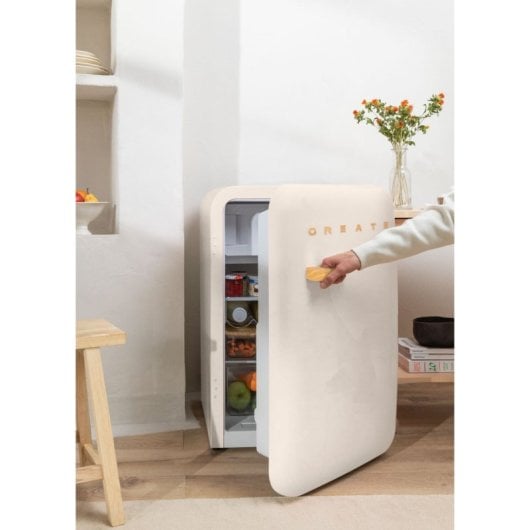 Frigorífico Create Mini Vintage 83cm 107L Clase F Blanco Roto