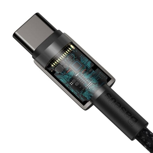 Cable USB-C Baseus Tungsten Gold 1m 100W PD, nylon, transferencia 480 Mbps, zinc