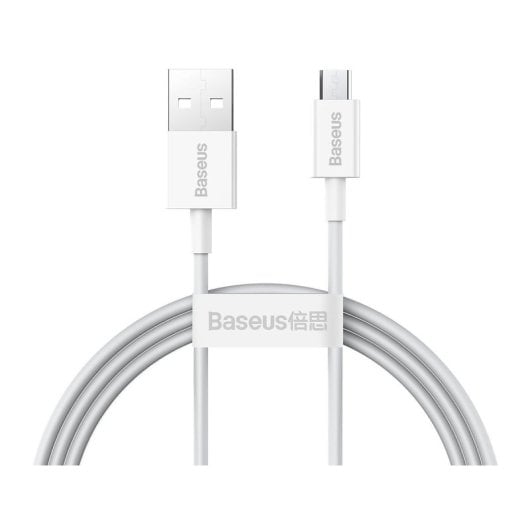 Cable Baseus CAMYS-02 1m Blanco USB A a Micro-USB B 2A Transferencia 480Mbps