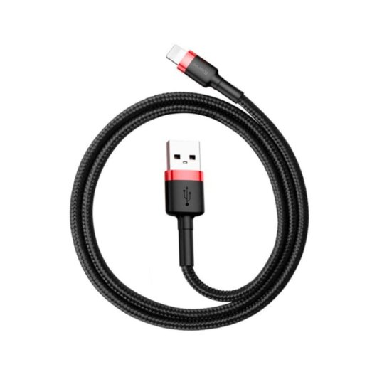Cable Baseus Cafule USB-A a USB-C 2m Nylon Reforzado Negro/Rojo 2A 480Mbps