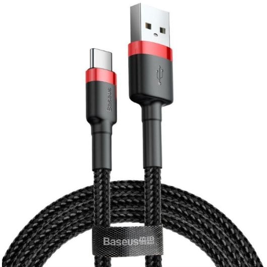 USB-Kabel Baseus Cafule 2m Nylon Schwarz/Rot 2A 480Mbps