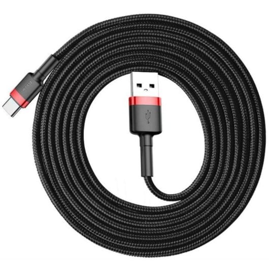 USB-Kabel Baseus Cafule 2m Nylon Schwarz/Rot 2A 480Mbps