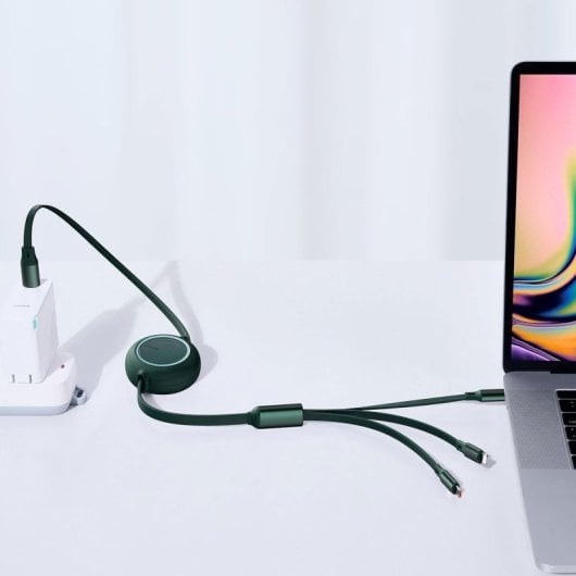 Baseus CAMLC-AMJ03 Cavo USB-C/Micro USB/Lightning 3 in 1 1,2 m 100 W Verde