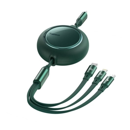 Baseus CAMLC-AMJ03 Cavo USB-C/Micro USB/Lightning 3 in 1 1,2 m 100 W Verde