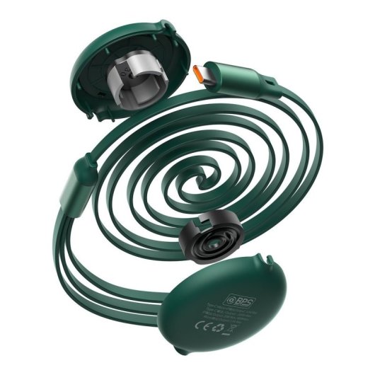 Baseus CAMLC-AMJ03 Cavo USB-C/Micro USB/Lightning 3 in 1 1,2 m 100 W Verde
