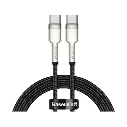 Cable Baseus Cafule CATJK-C01 USB-C a USB-C 1m 100W Nylon Aluminio Negro