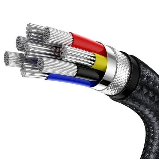 Cable Baseus Cafule CATJK-C01 USB-C a USB-C 1m 100W Nylon Aluminio Negro