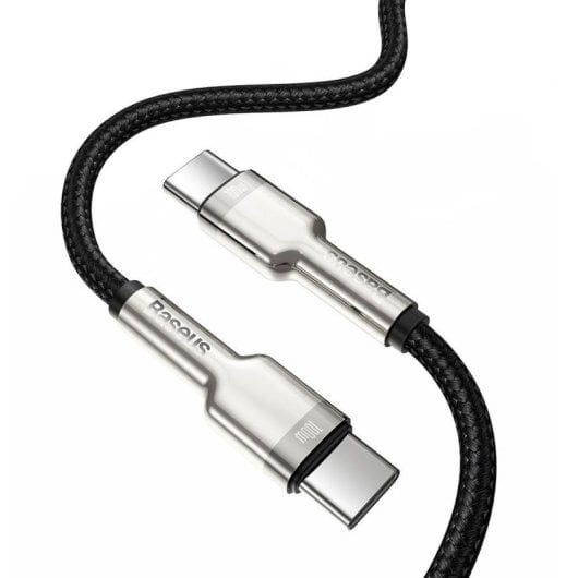 Cable Baseus Cafule CATJK-C01 USB-C a USB-C 1m 100W Nylon Aluminio Negro