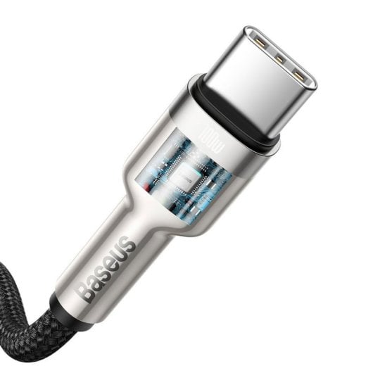 Cable Baseus Cafule CATJK-C01 USB-C a USB-C 1m 100W Nylon Aluminio Negro