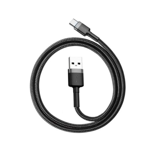 Kabel Baseus CATKLF-BG1 1m USB-A auf USB-C 3A Geflochten Schwarz