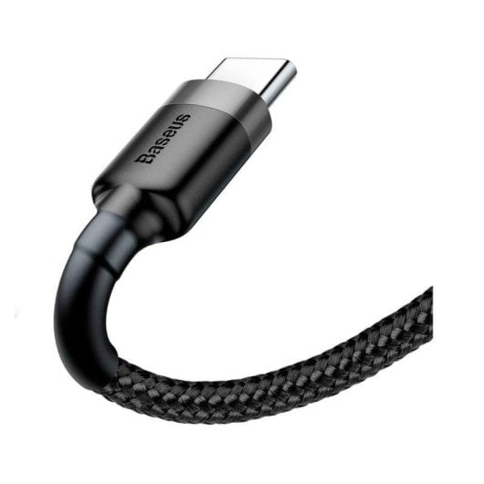 Kabel Baseus CATKLF-BG1 1m USB-A auf USB-C 3A Geflochten Schwarz