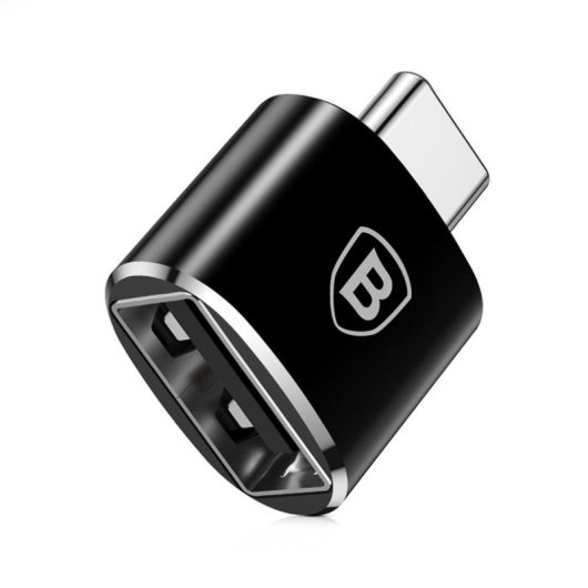 Adaptador Baseus USB a USB Tipo-C Negro transferencia alta compatibilidad OTG