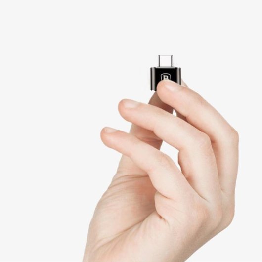 Adaptador Baseus USB a USB Tipo-C Negro transferencia alta compatibilidad OTG