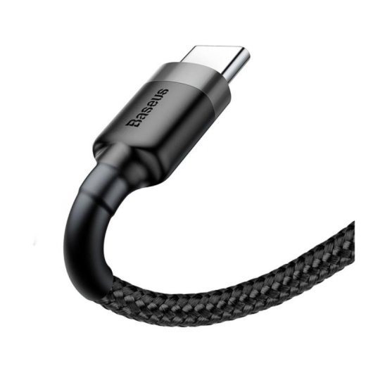 Cable USB Baseus CATKLF-CG1 2m USB A USB C Negro/Gris 2A Trenzado Reforzado
