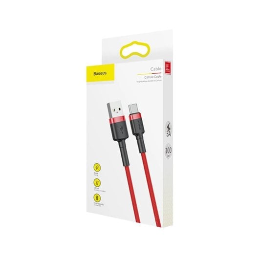 Baseus Cafule USB-A auf USB-C 2A 2m rotes Datenkabel