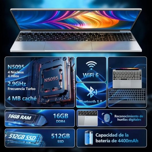 Vanwin 15.6" Intel Celeron N5095 16GB 512GB SSD FHD Windows 11 Pro