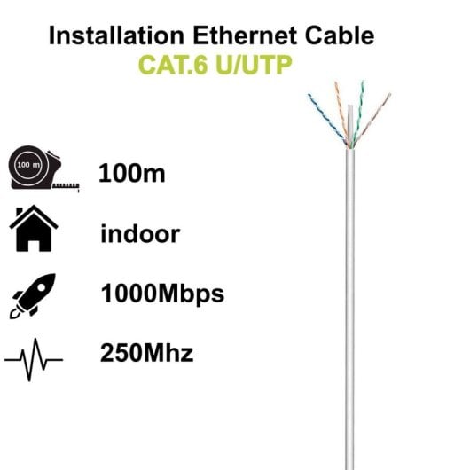 Bobina cable red Ewent IM1214 Cat.6 U/UTP 100m 1000 Mbit/s Gris