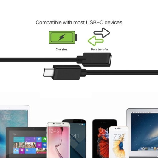 Cable USB C Ewent EC1038 3m USB 2.0 Extensión Cobre Completo Negro