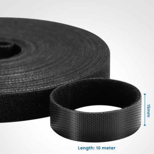 Organizador de cables Ewent EW1563 Velcro nylon 10m x 15mm negro reutilizable multiusos
