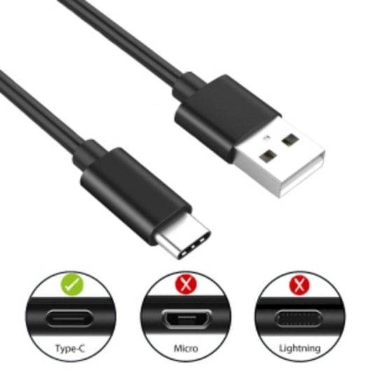 Cable Ewent USB 2.0 1,8m USB-A a USB-C Cobre Completo Negro