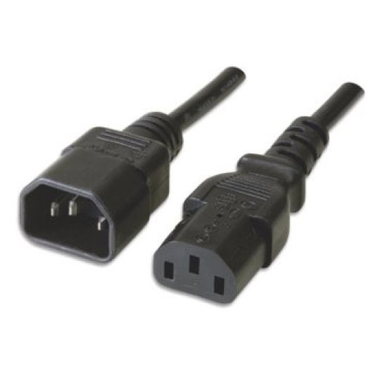 Cable extensor Ewent EC1914 Schuko IEC C13 3m Negro con conectores C14 a C13 moldados