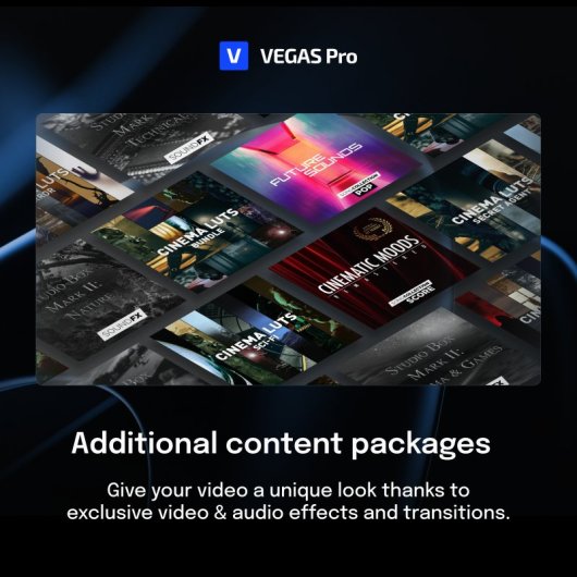 Editor gráfico Magix VEGAS Pro Suite 22 1 licencia AI AV1 AVC HEVC Mocha Windows