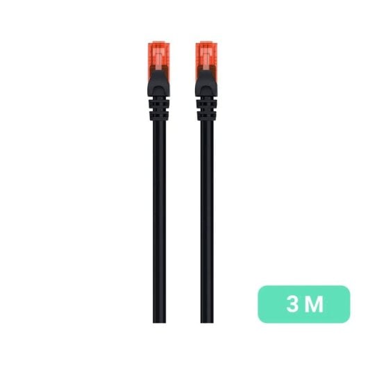 Cable de red Ewent IM1020 Cat6 3m U/UTP RJ-45 Negro