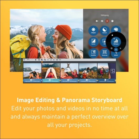 Logiciel Magix Photostory Deluxe, code de téléchargement, effets IA, clé chromatique, multilingue