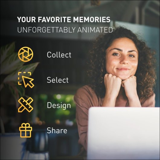 Logiciel Magix Photostory Deluxe, code de téléchargement, effets IA, clé chromatique, multilingue