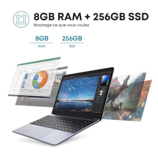 Portátil Chuwi HeroBook Pro 14.1" Intel N4020 8GB SSD 256GB Windows 11 Dual WiFi