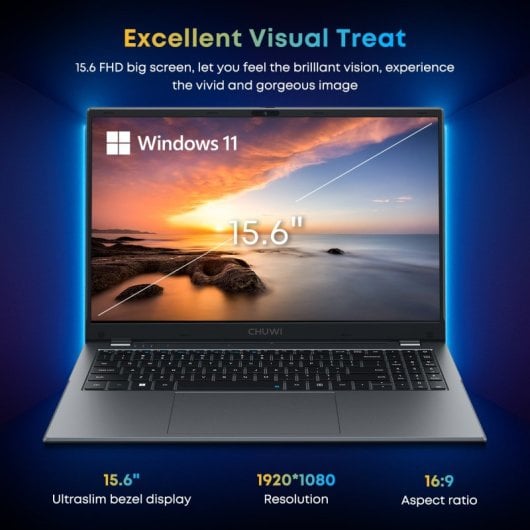 Portátil Chuwi HeroBook Plus 15.6" Intel Celeron N4020 8GB SSD 256GB IPS FHD